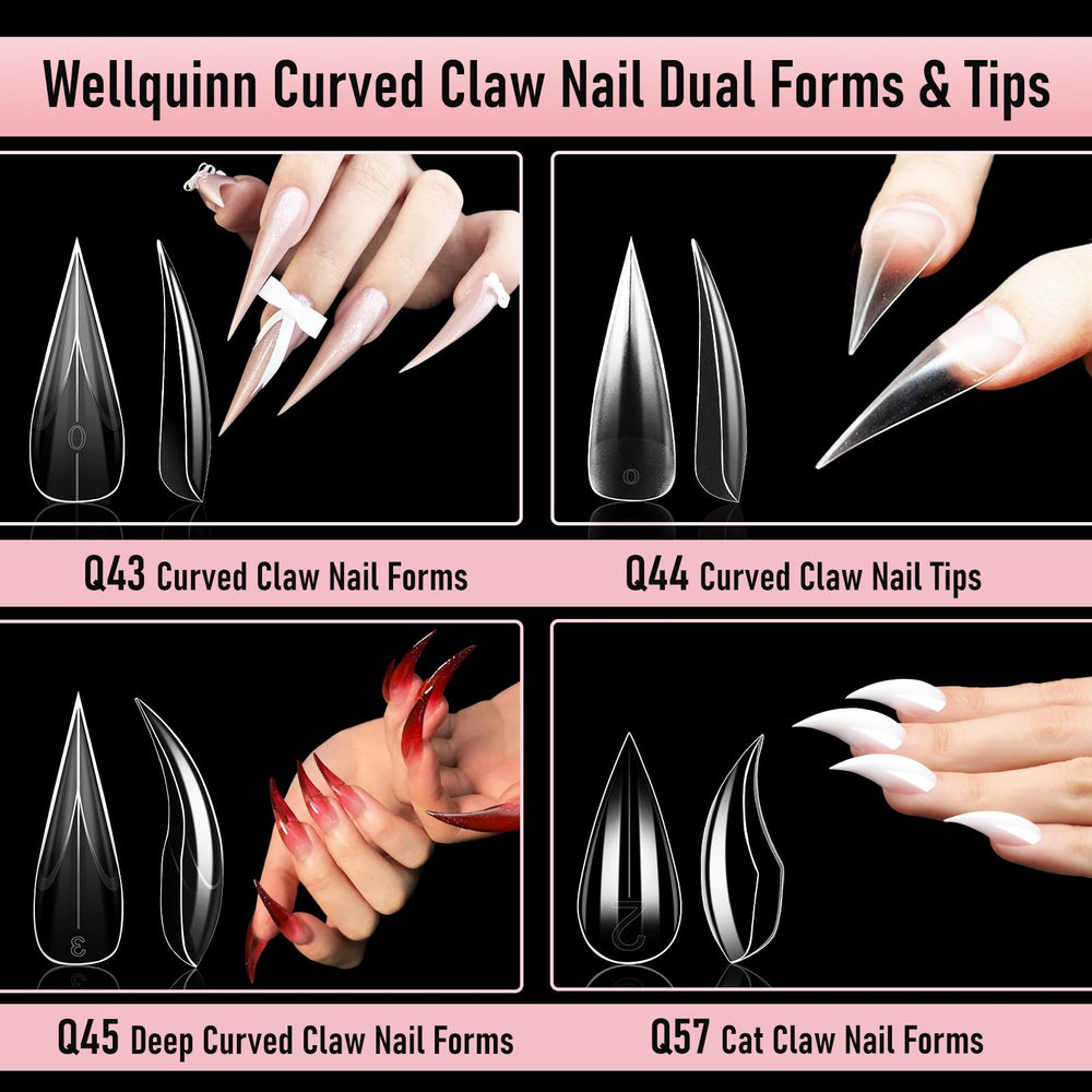 Wellquinn PP material flexible nail forms for comfortable use and easy release.