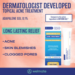 WELMATE Adapalene Gel applied to the face for clearer pores.