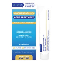 WELMATE Adapalene Gel tube (45g) ready for daily acne care.