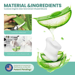 Welnove aloe vera-infused silicone detail shows skin-moisturizing properties.