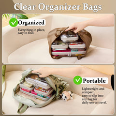 WELPIRT small clear zipper pouch side view for baby essentials in a diaper bag.
