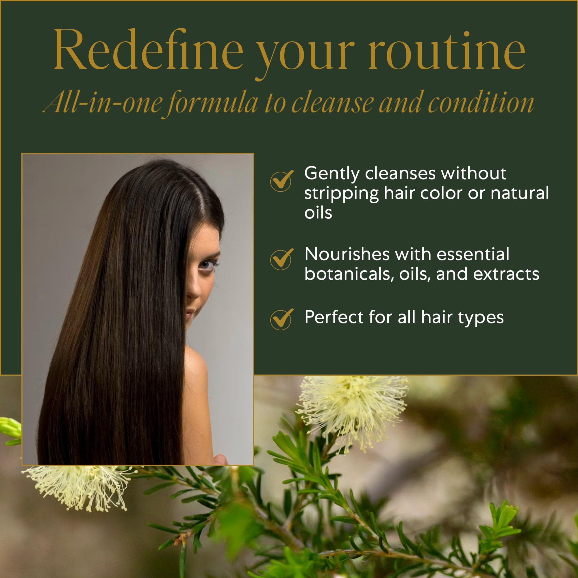WEN by Chaz Dean cleansing conditioner with rosemary extract suggests improved hair body and vitality.