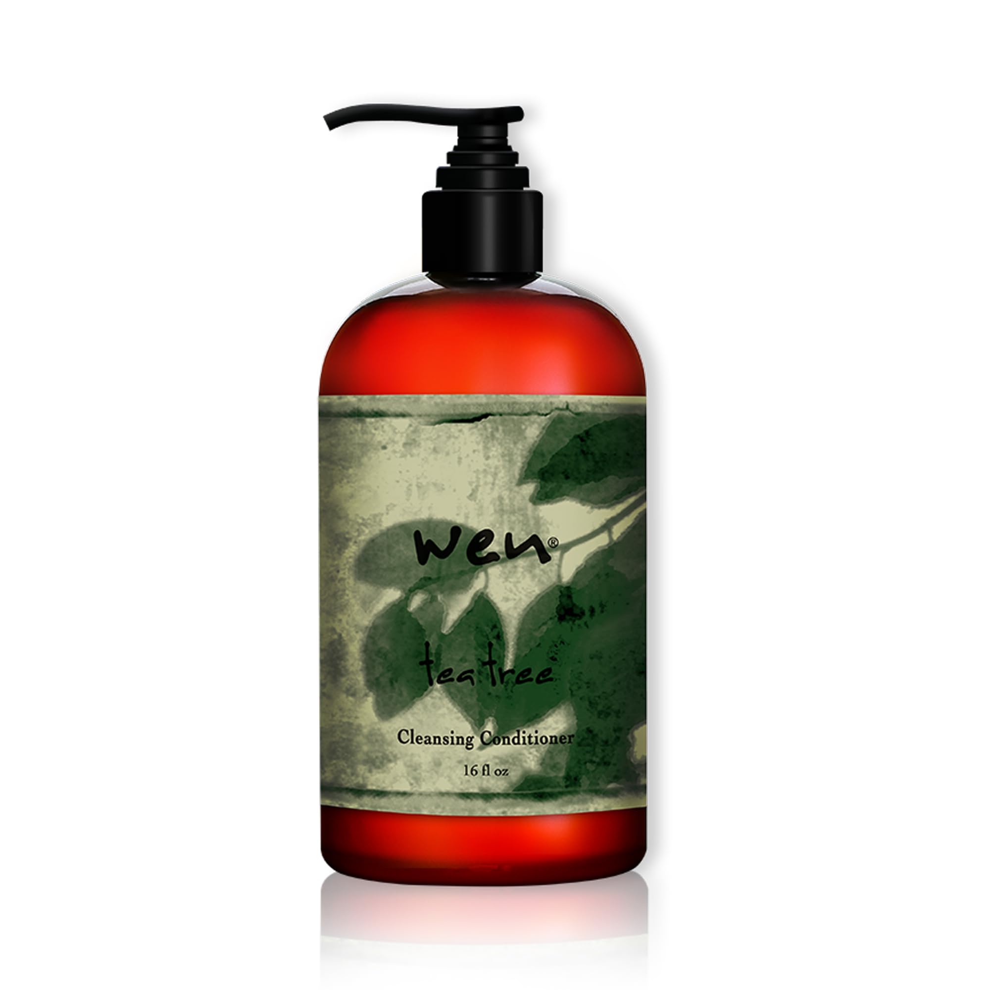 WEN by Chaz Dean Tea Tree bottle shows a lightweight cleanse for balanced hair and shine.