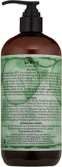 WEN cucumber aloe cleansing conditioner label closeup shows lightweight formula for fine hair.