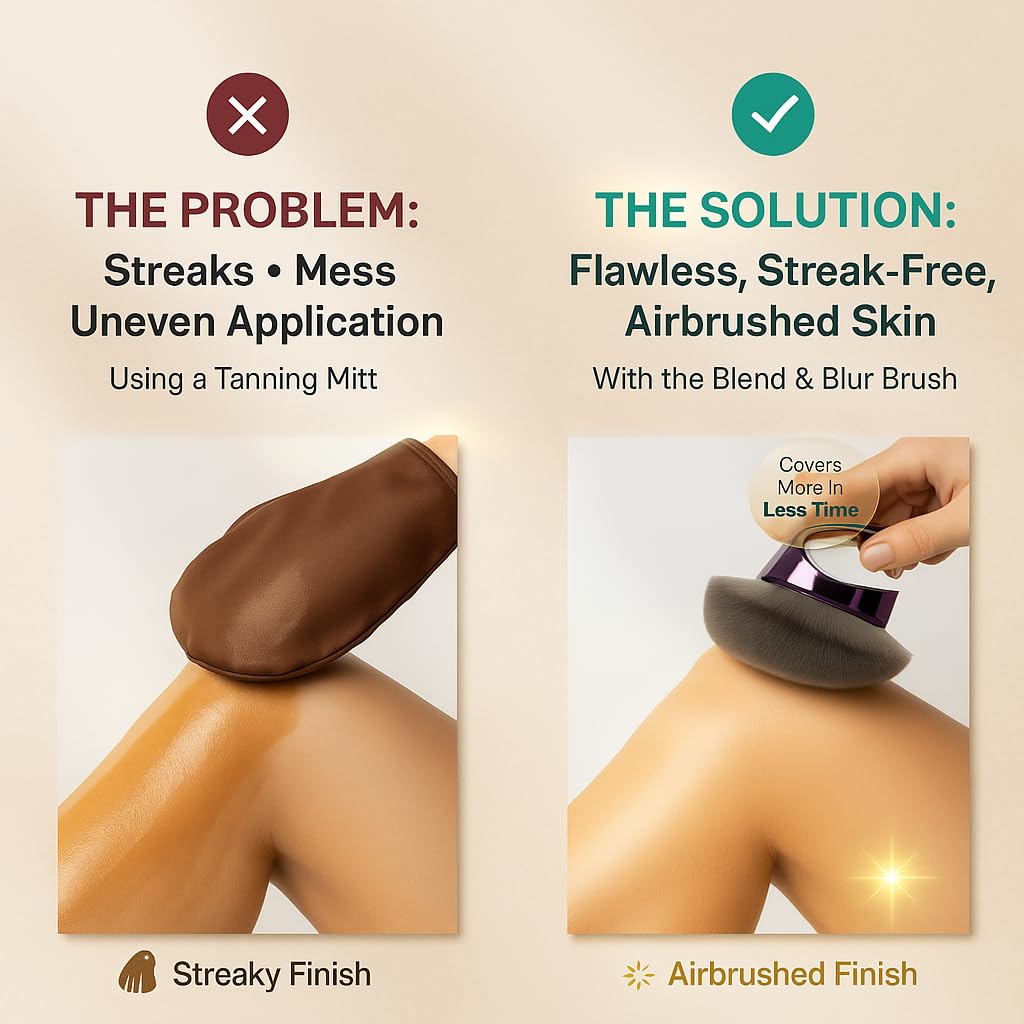 WendMart Body Makeup Brush application angle demonstrates even distribution on curves.