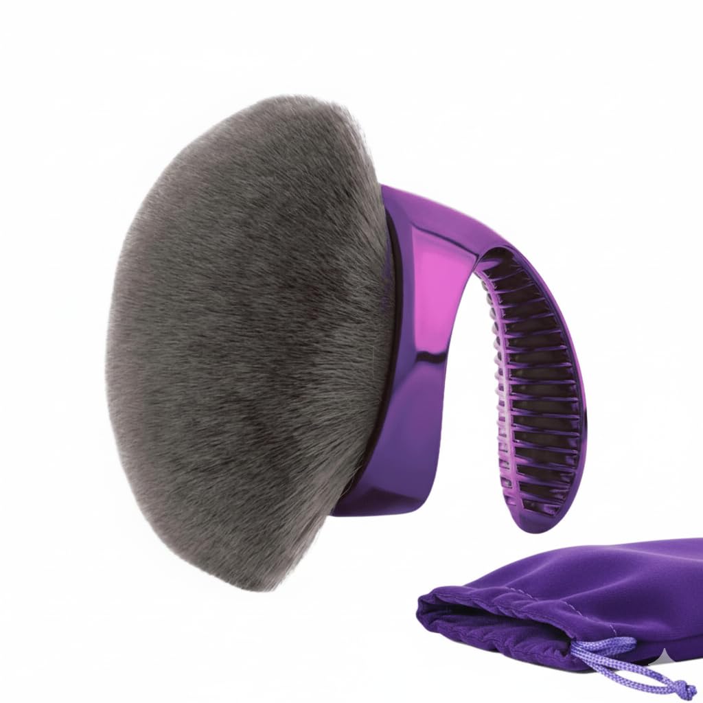 WendMart Body Makeup Brush head closeup shows plush bristles for seamless coverage.