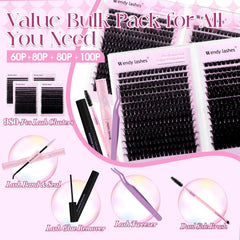 Wendy Lashes 80D clusters for fluffy volume
