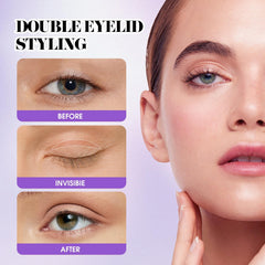 Wendy Lashes invisible textured strip applied for subtle lift compatible with daily makeup routine.