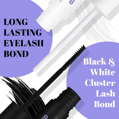 Wendy Lashes lash glue closeup highlights black color forming eyeliner-like finish.