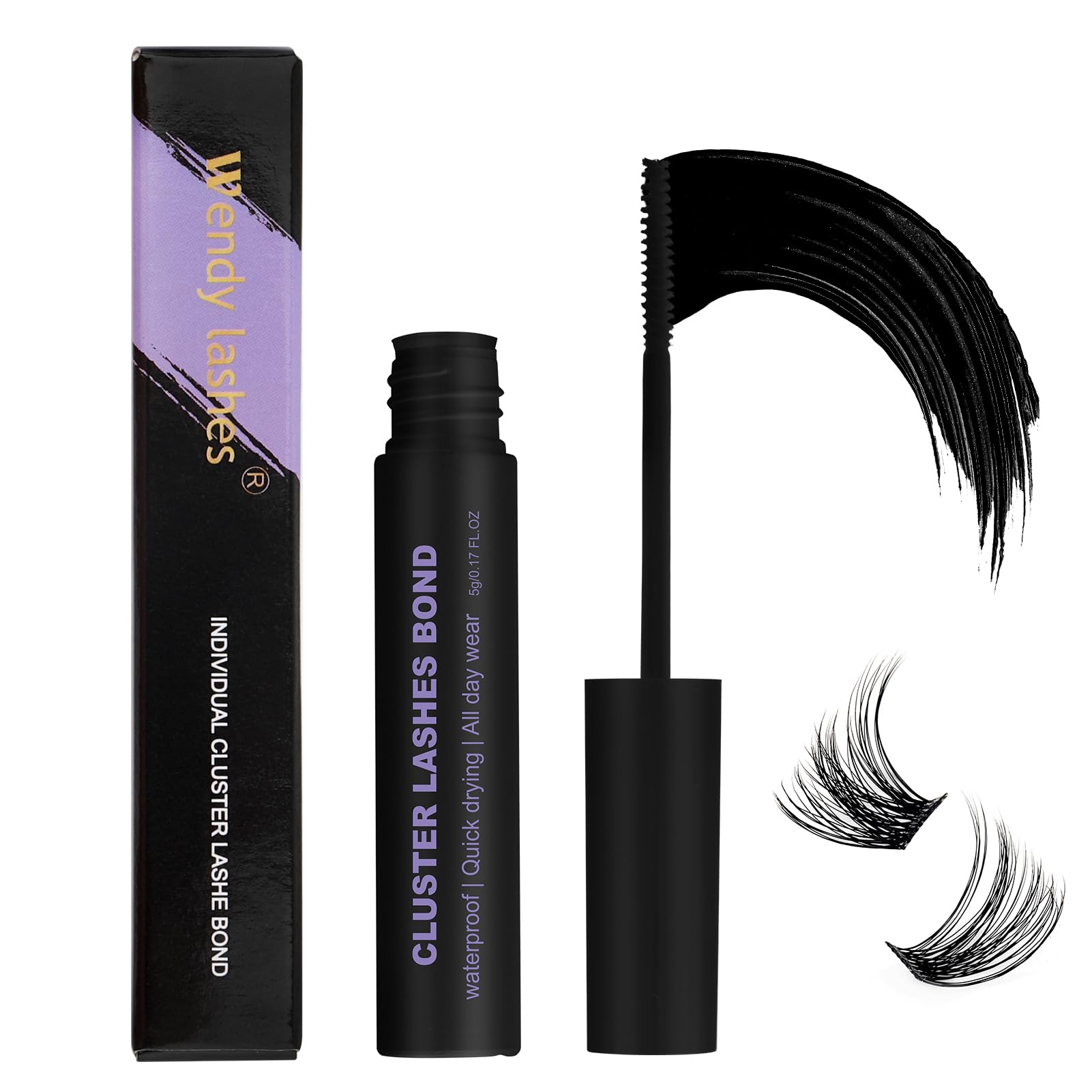 Wendy Lashes lash glue wand and compatibility for tidy application.