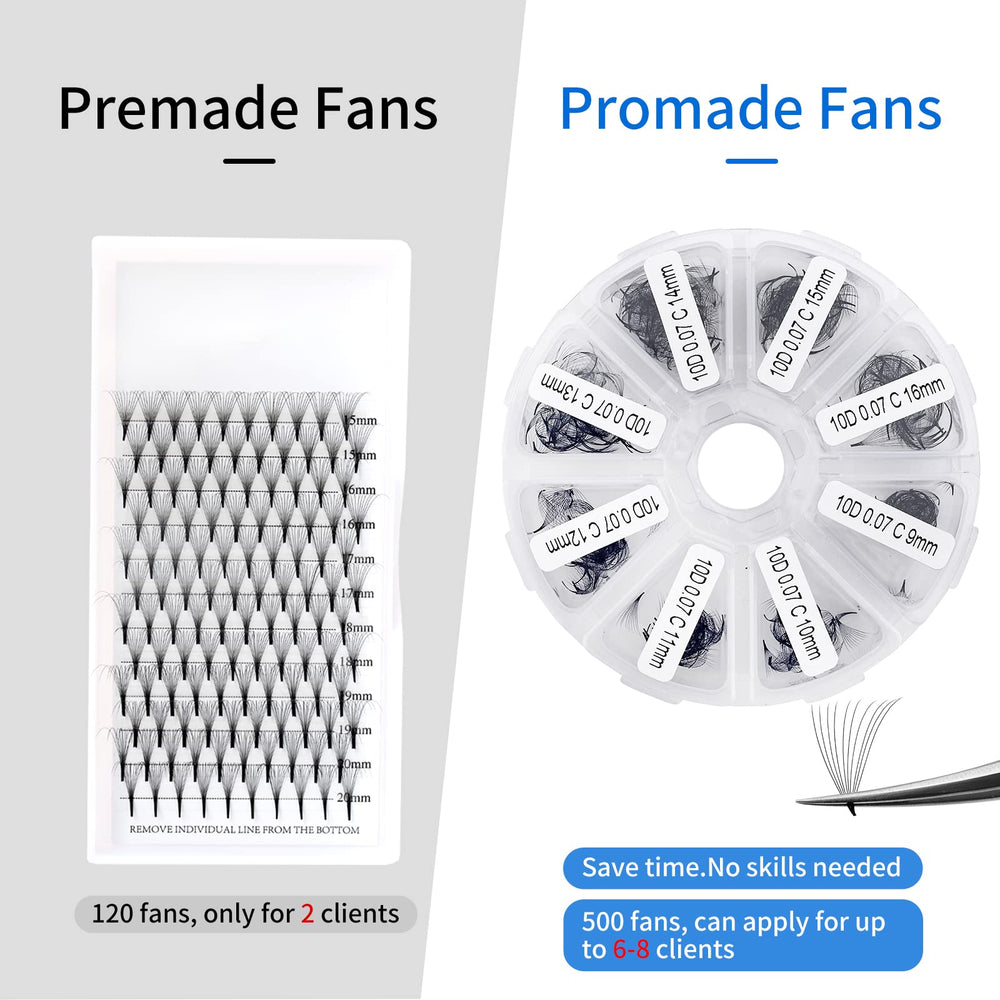 Wendy Lashes time-saving premade fans cut application time.