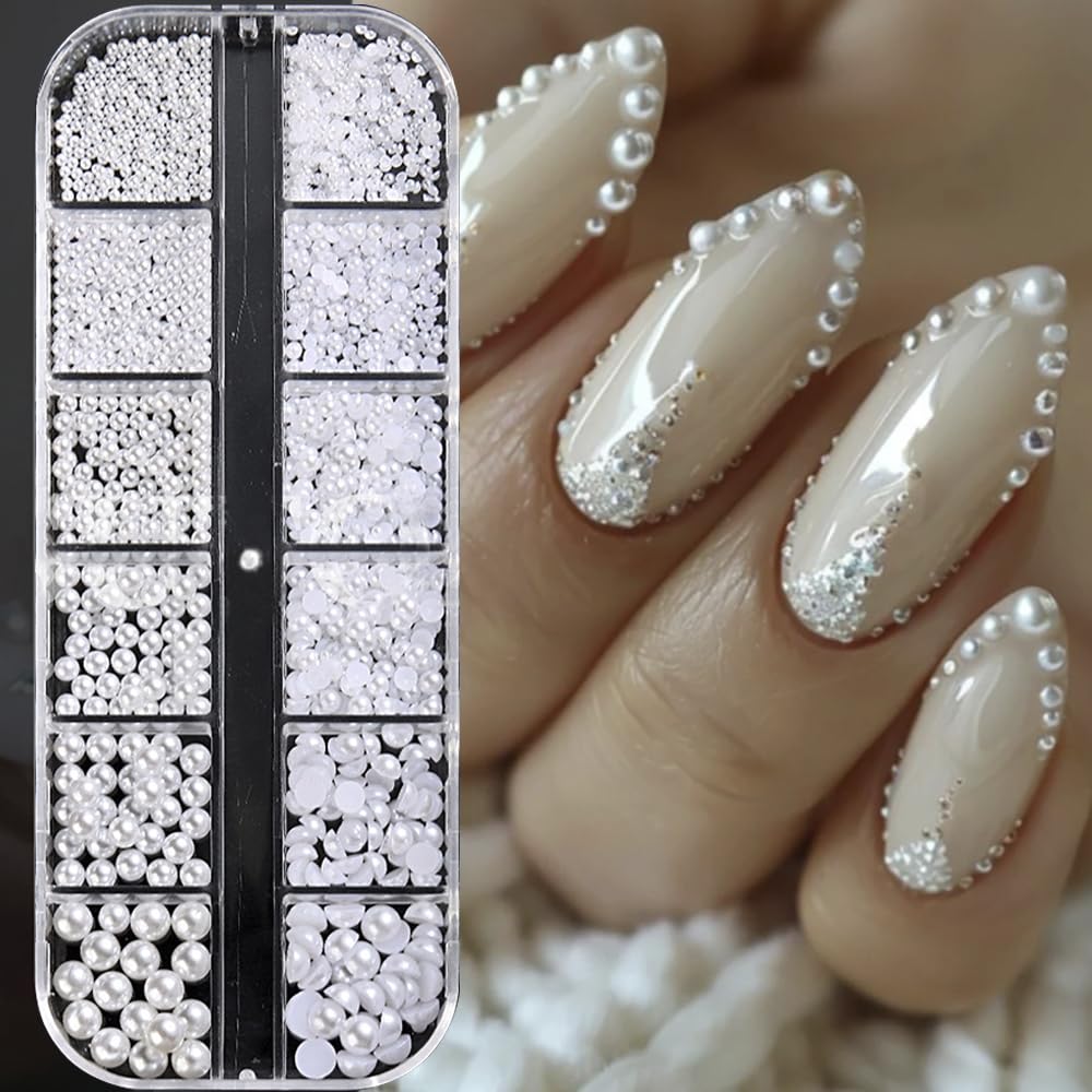 WENEWFINE diy nail art supplies showcase premium pearl beads.