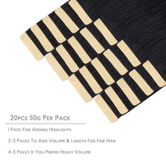 WENNALIFE Remy hair extensions jet black close-up highlights smooth shine
