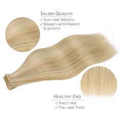Wennalife one-point-five-inch wefts demonstrated for quick, seamless application.