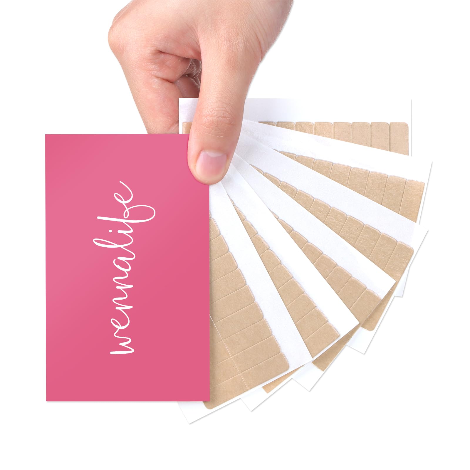 WENNALIFE tape tabs 72pcs packaging enables quick replacement in extensions.