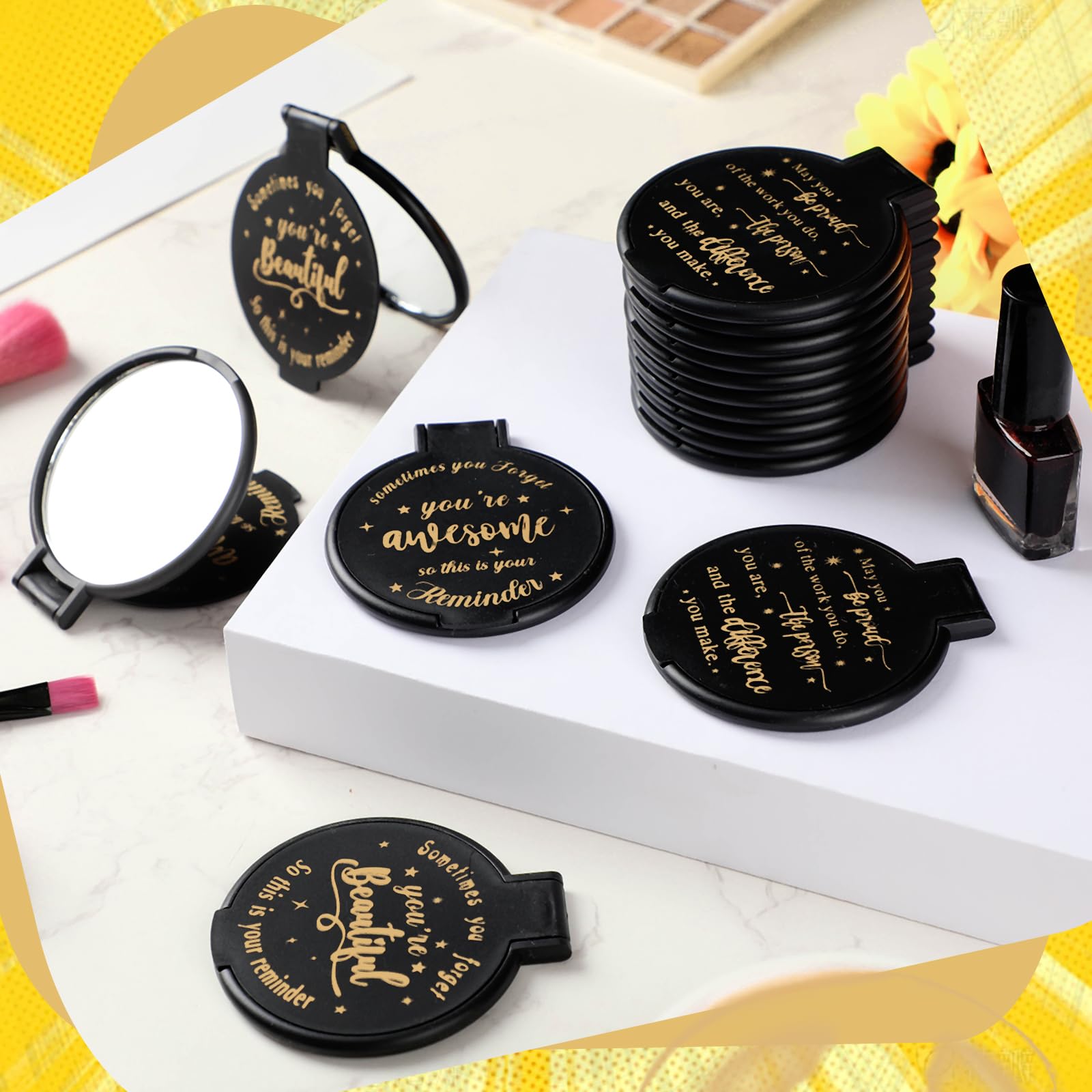 Wenqik purse-sized makeup mirror boosts on-the-go touch-ups anywhere