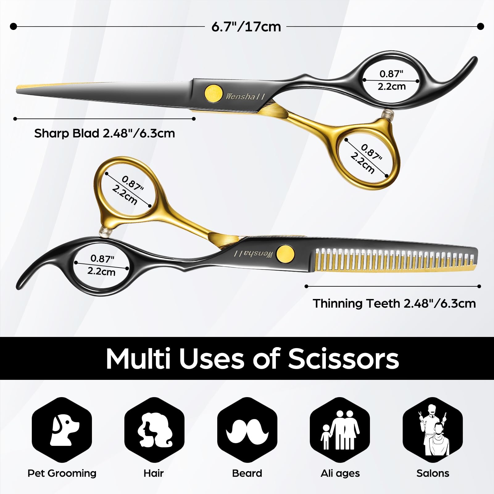 Wenshall ergonomic grip shot demonstrates comfortable home or salon use.
