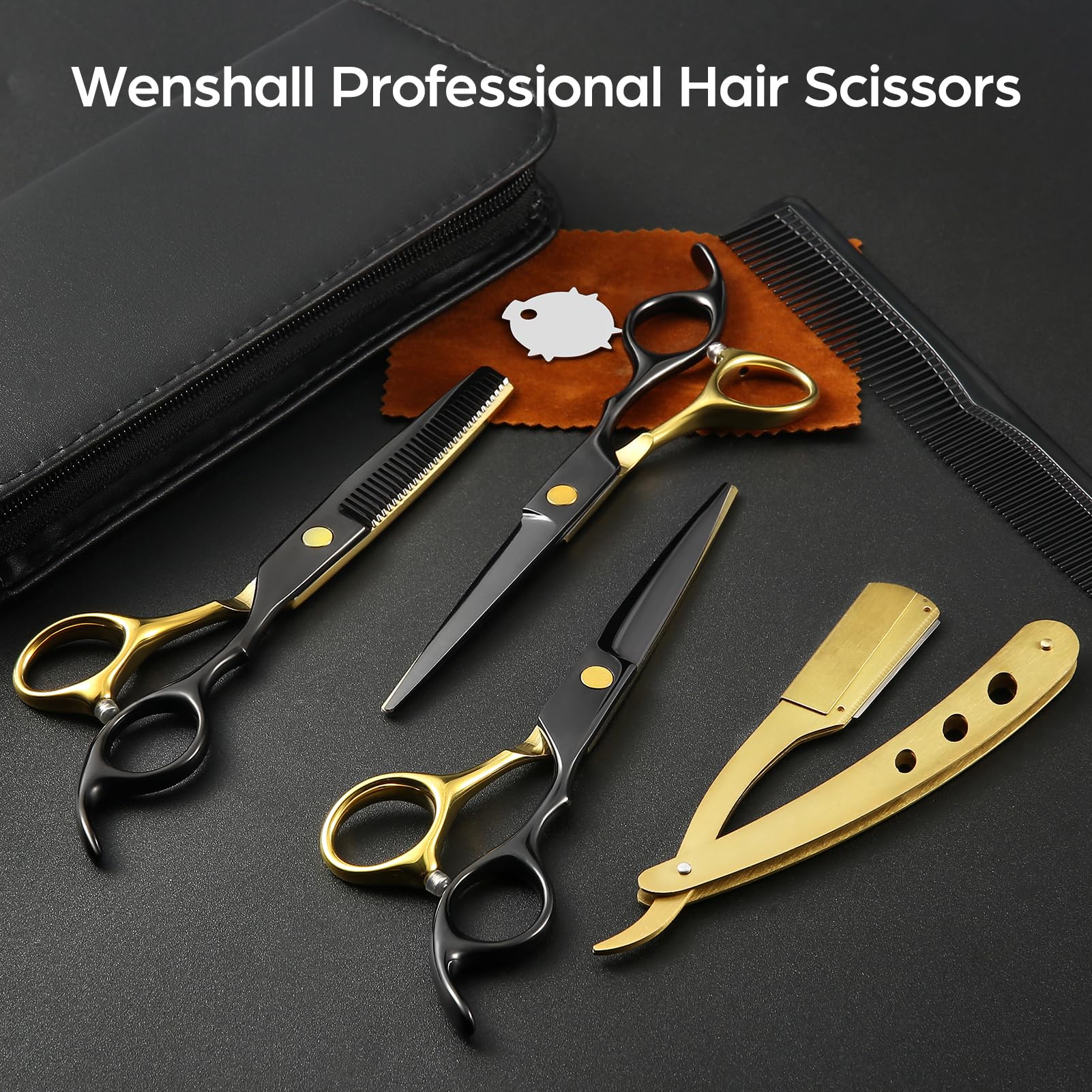 Wenshall golden razor close-up for fine detailing and finishing touches.
