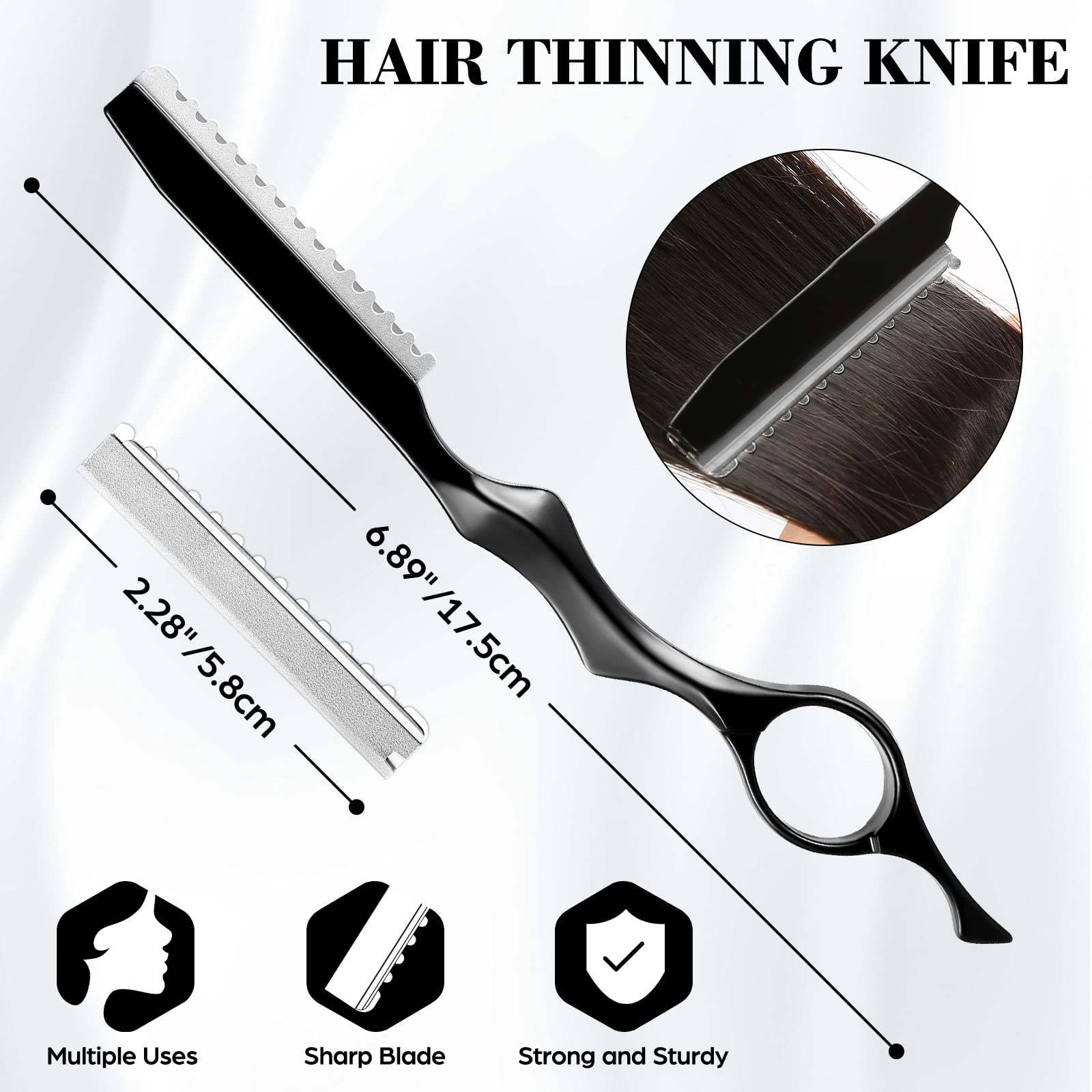 Wenshall thinning-scissors 27-teeth highlighting bulk reduction.