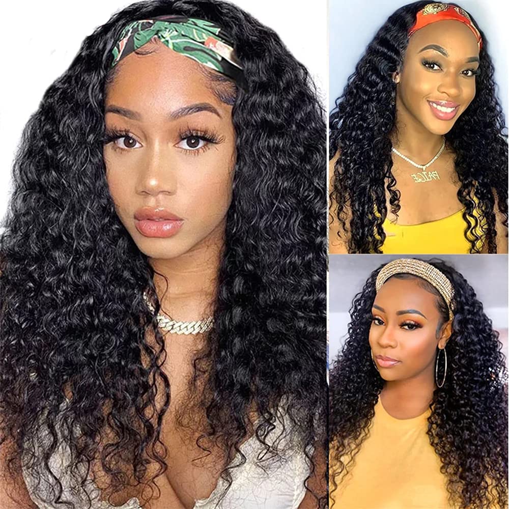 WENYAN headband wig styling options include ponytail and bun versatility