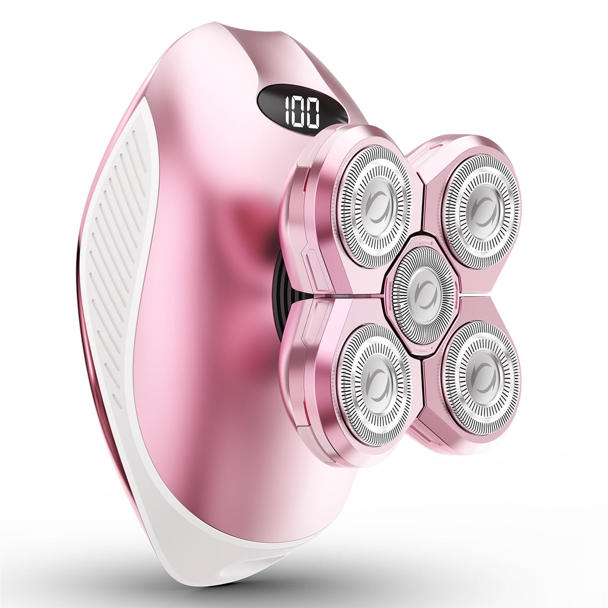 WEQOEE electric razor 5D floating head close-up enables smooth shaving on curves.