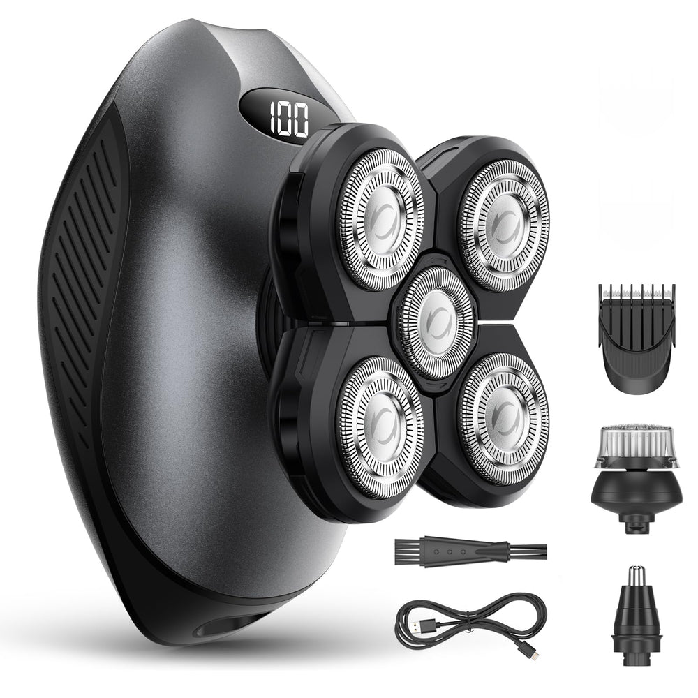 WEQOEE electric razor 5D head close-up for a precise, irritation-free shave.