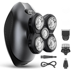 WEQOEE electric razor 5D head close-up for a precise, irritation-free shave.