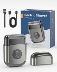 WEQOEE electric razor face-detail shows precision three-blade system for a smooth daily shave