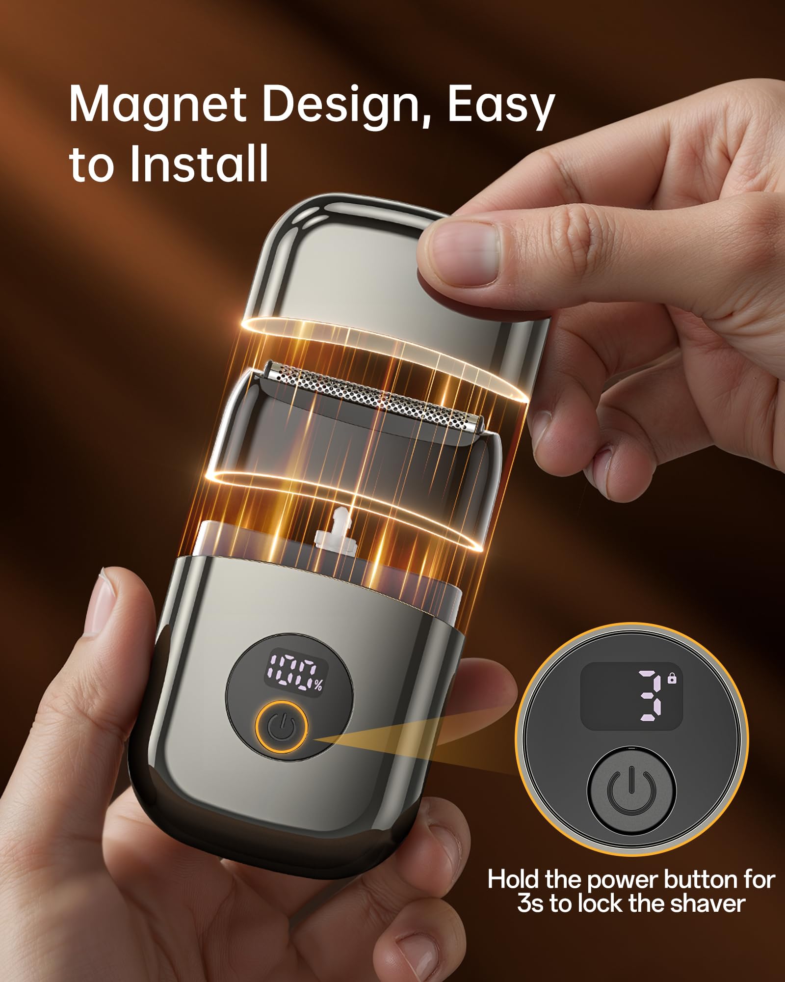 WEQOEE electric razor travel-lock provides safety during travel