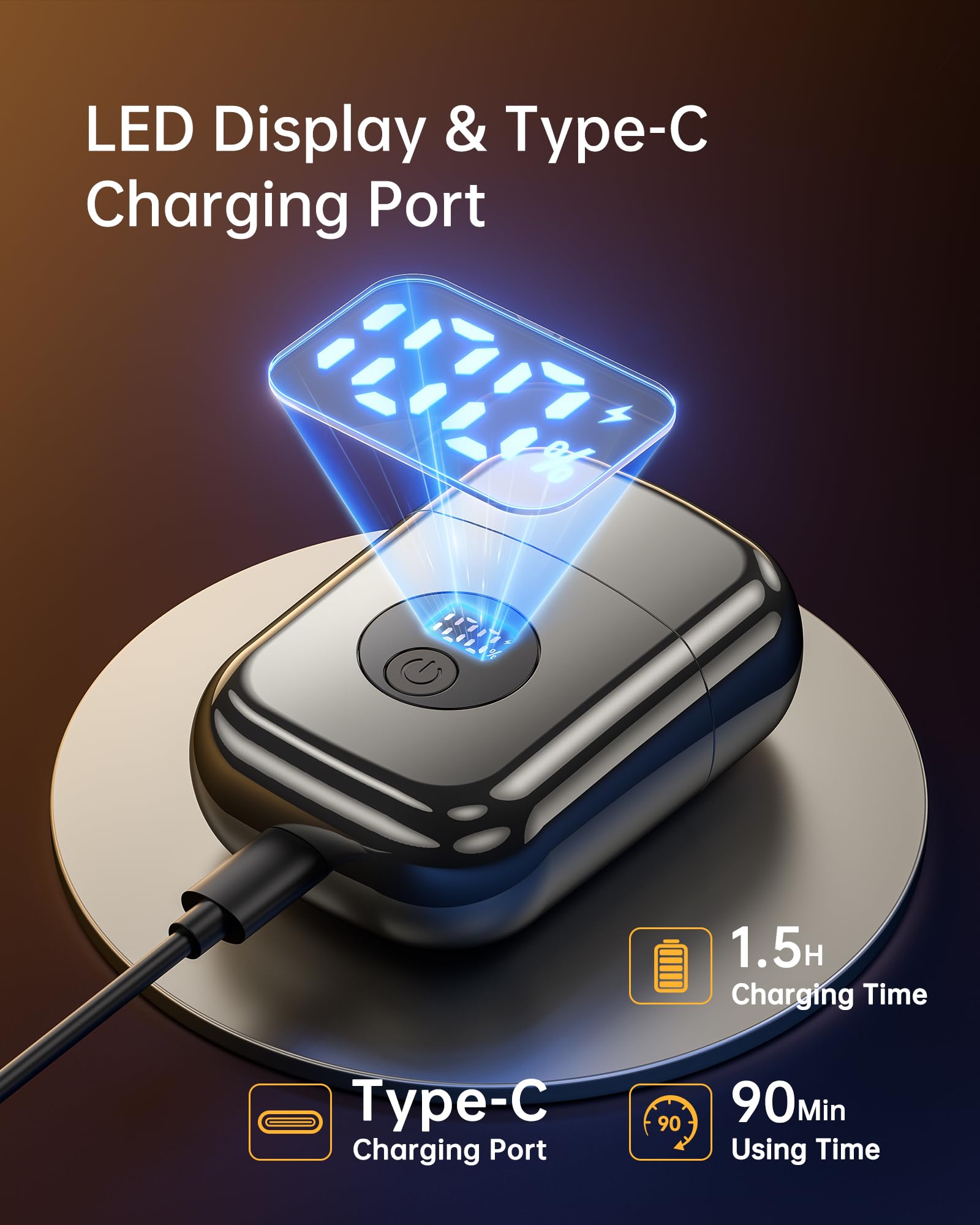 WEQOEE electric razor typec-charging enables fast USB-C charging on the go