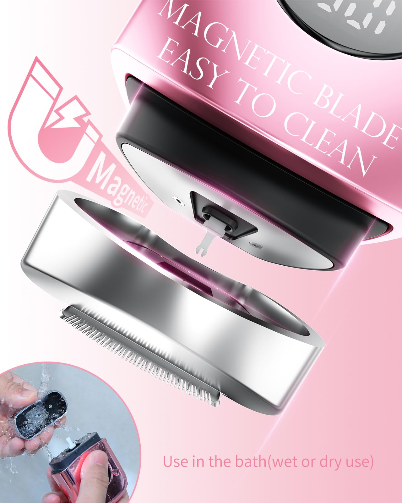 WEQOEE LED display image indicates battery status for convenient grooming.