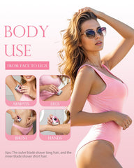 WEQOEE mini electric shaver front view highlights lightweight travel companion.
