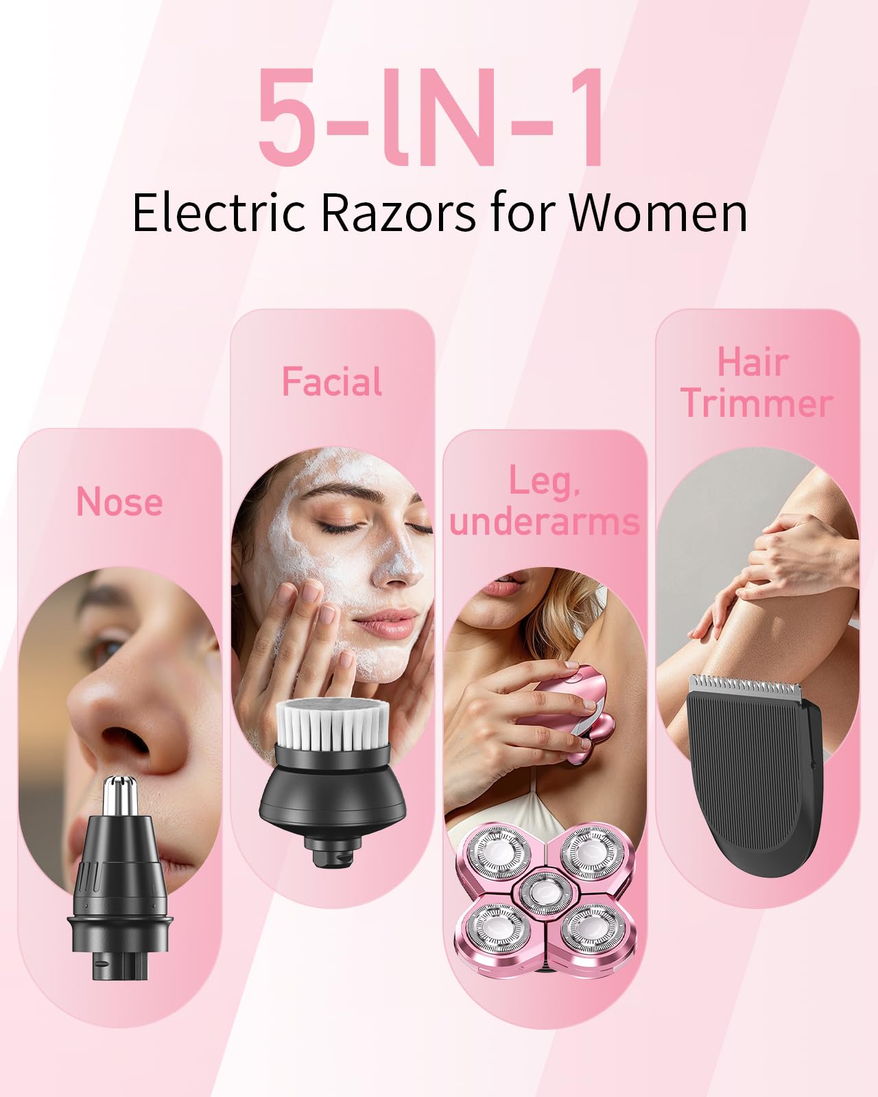 WEQOEE womens razor LED display indicating battery status for confident use.