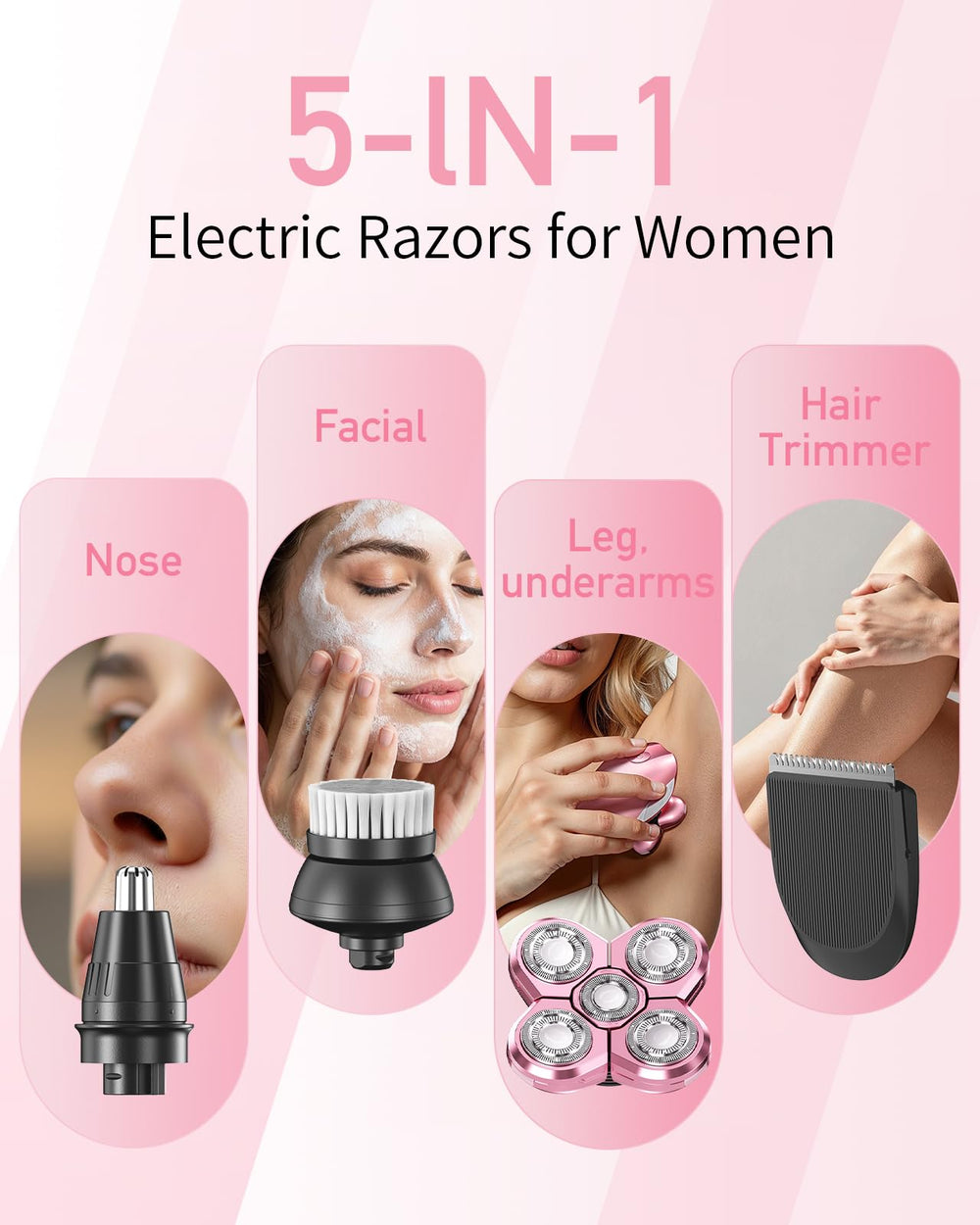 WEQOEE womens razor LED display indicating battery status for confident use.