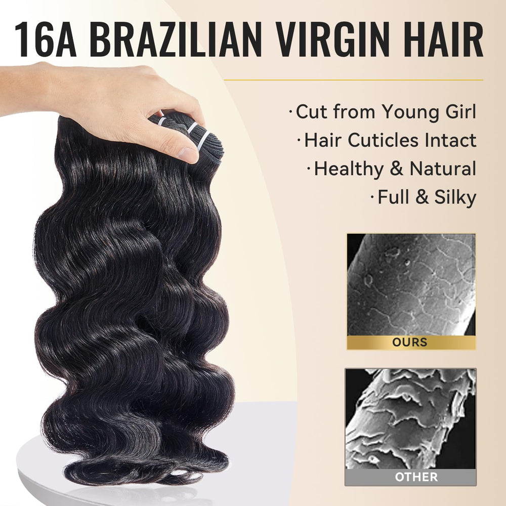 WEQUEEN body wave bundles 20-inch natural black deliver sleek, long waves
