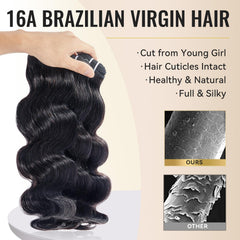WEQUEEN body wave bundles 20-inch natural black deliver sleek, long waves