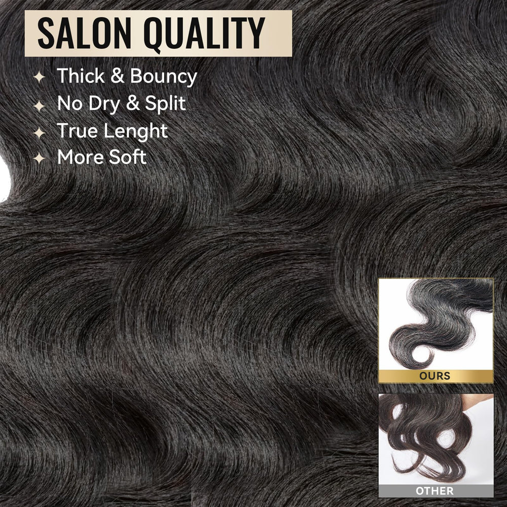 WEQUEEN body wave bundles 22-inch natural black add dramatic length and volume