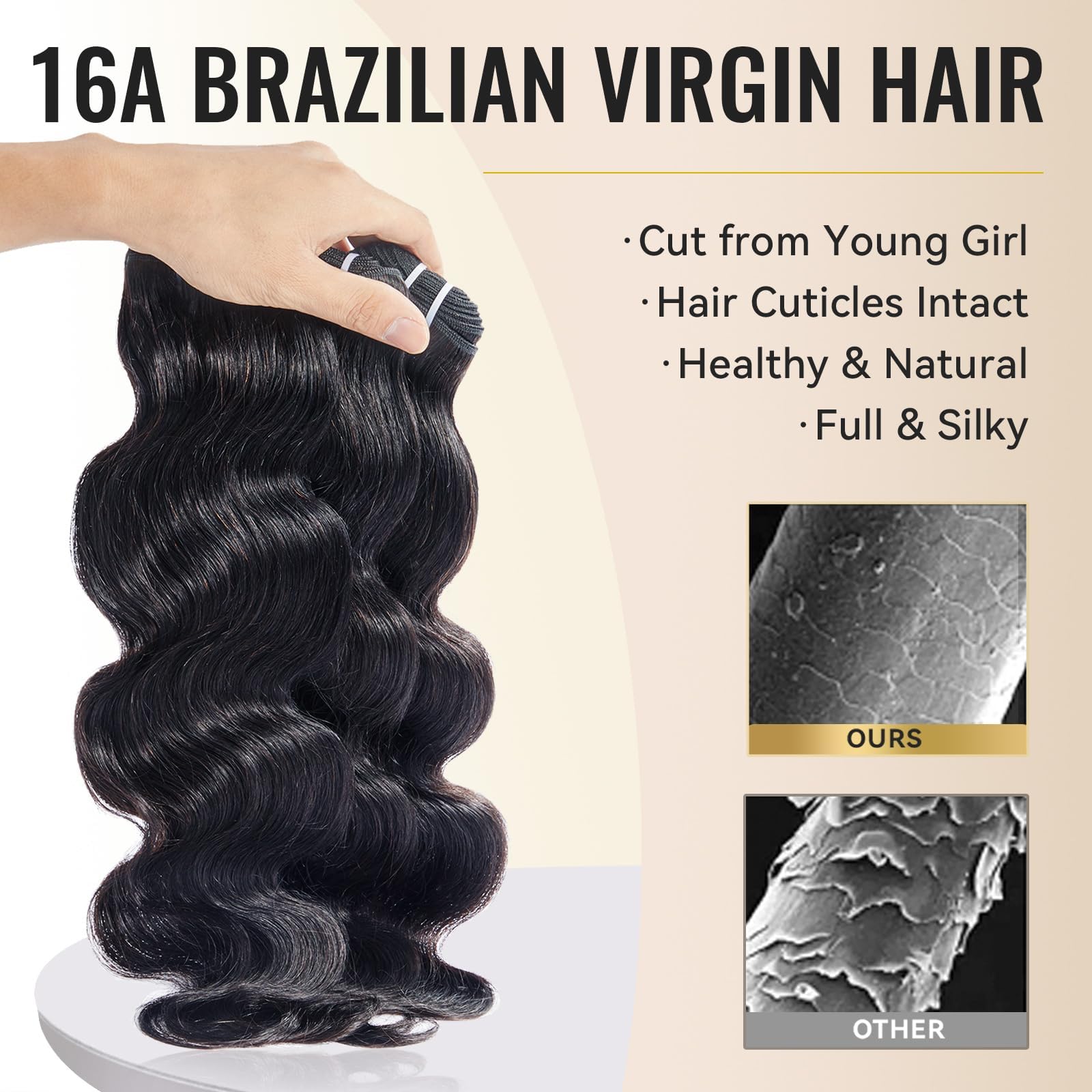 WEQUEEN bundles body wave natural-black shade offers versatile, natural-looking color.