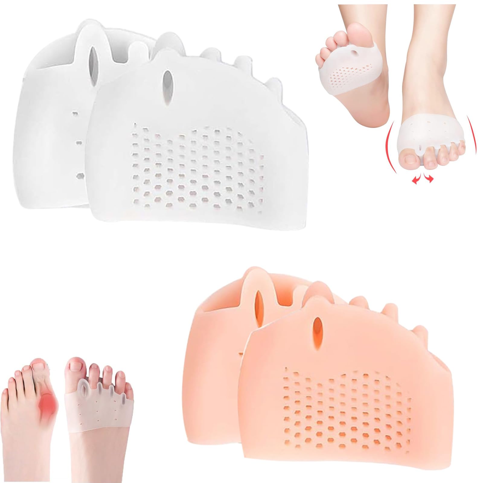 Weraeraw silicone toe separators providing bunion cushion and gentle realignment for comfortable wear.