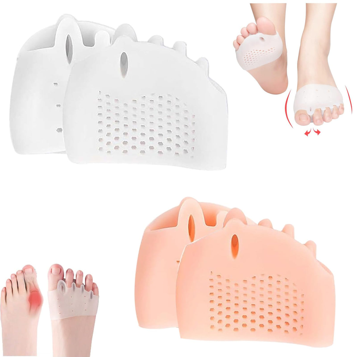 Weraeraw silicone toe separators providing bunion cushion and gentle realignment for comfortable wear.