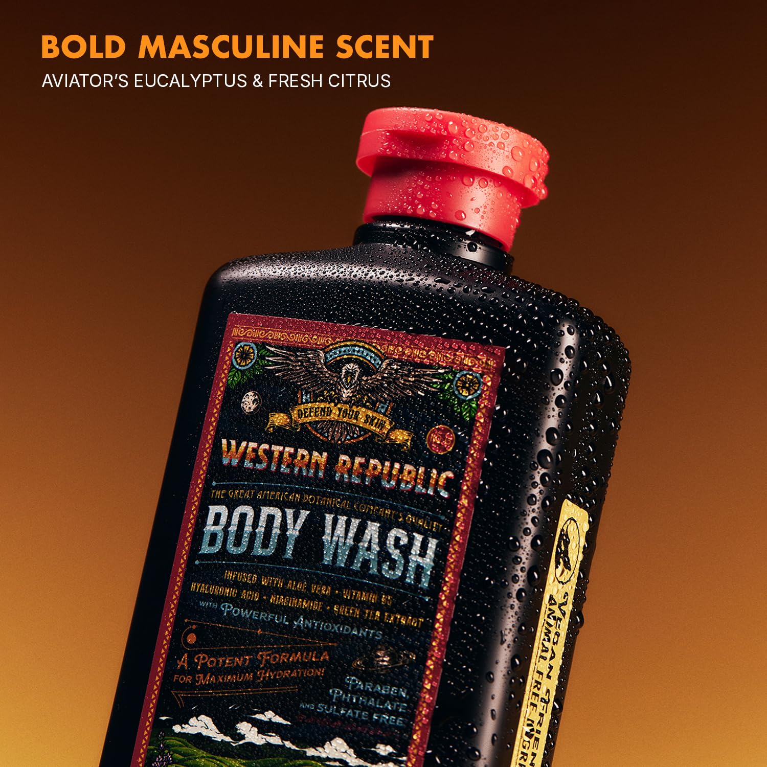 Western Republic body wash lather foam demonstrates rich, rinse-clean formula for everyday use.