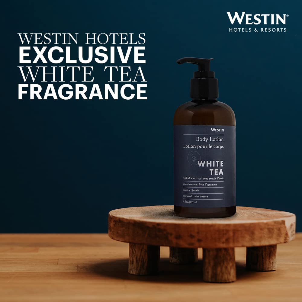 Westin White Tea Aloe hand-application shows quick, non-greasy nourishment on skin.