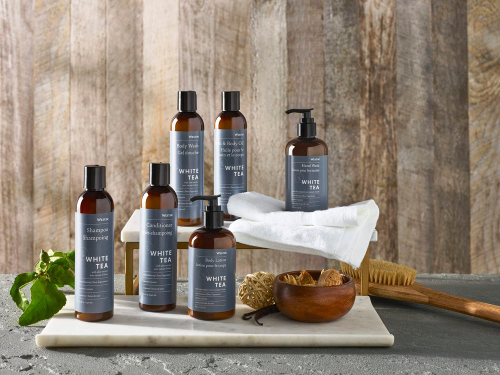 Westin White Tea Aloe ingredients highlight aloe, oat extract, and shea butter.