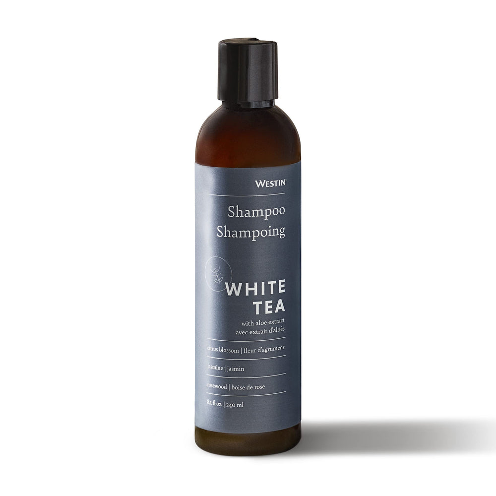 Westin White Tea Aloe Shampoo bottle shows hydration for all hair types