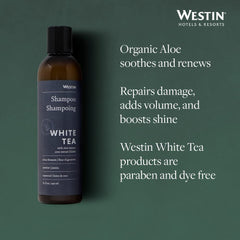 Westin White Tea Aloe Shampoo green-tea ingredients close-up highlights nourishment