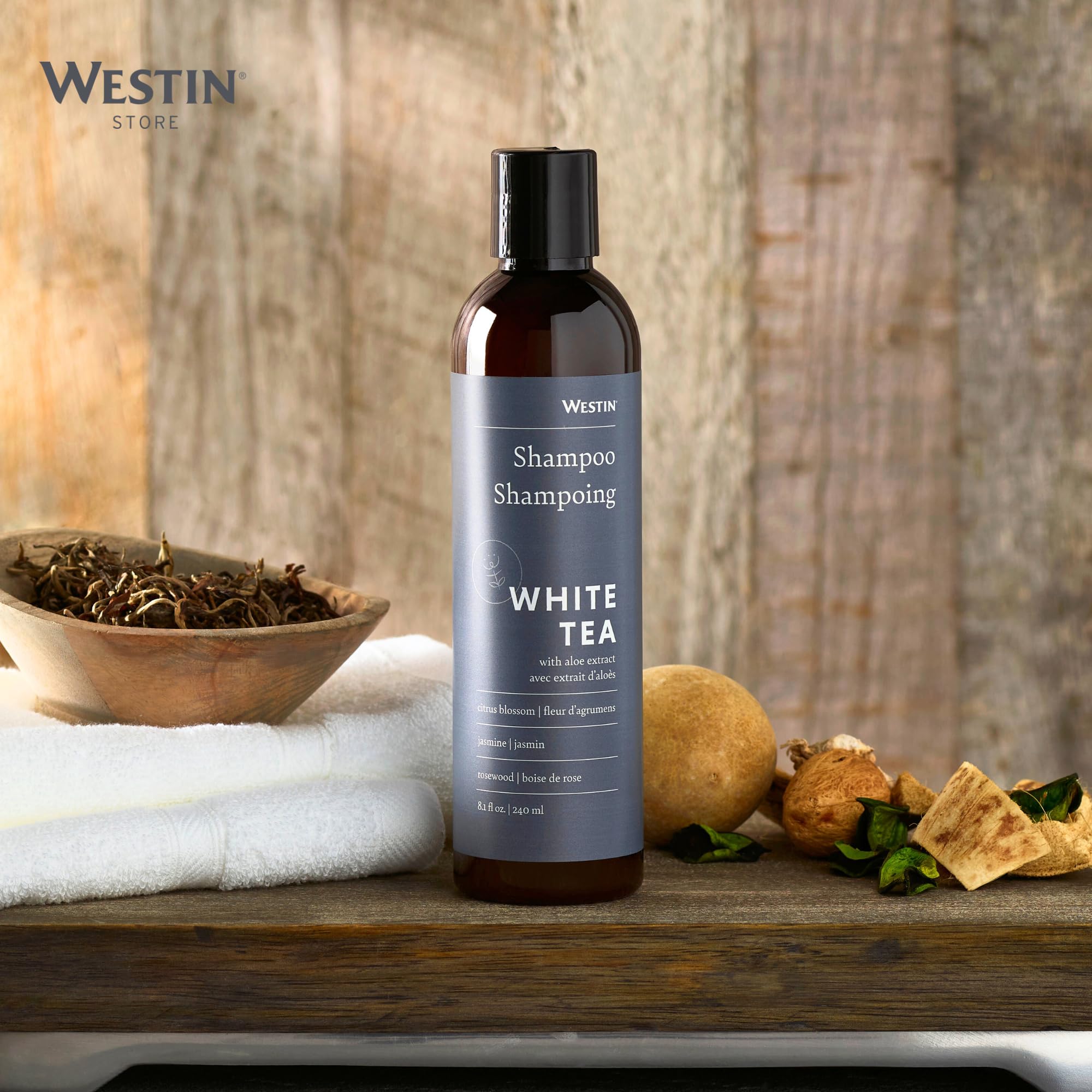 Westin White Tea Aloe Shampoo paraben-free label confirms clean formula