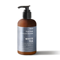 Westin White Tea Hand Soap bottle label showcases luxury hotel spa scent.