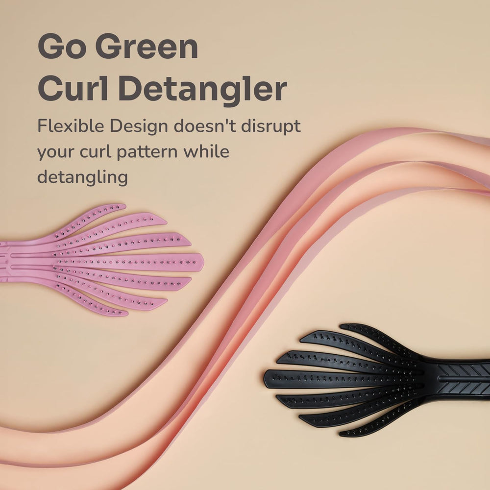 Wet Brush Go Green Curl Detangler curly hair demo shows smooth detangle.