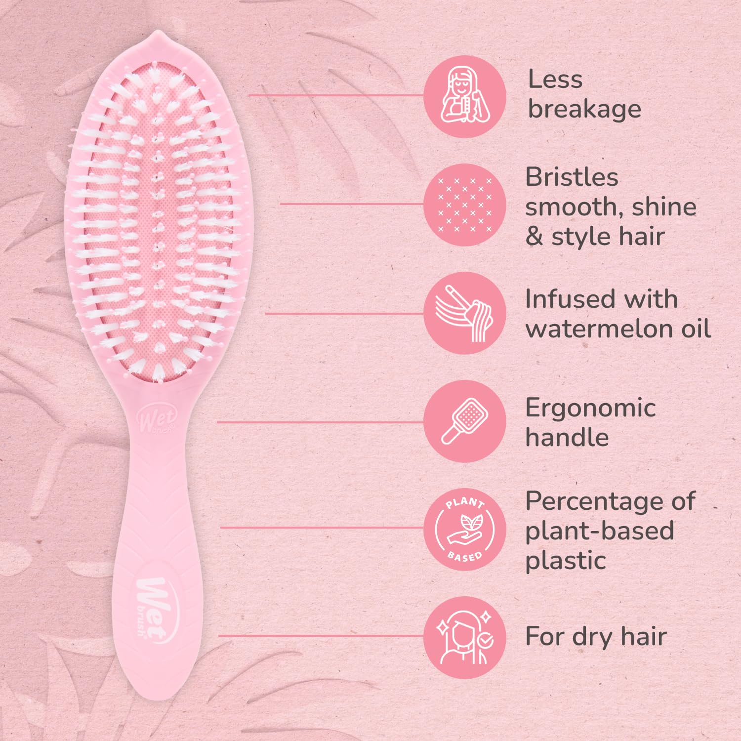 Wet Brush Go Green plant-based plastic handle detail highlighting sustainability