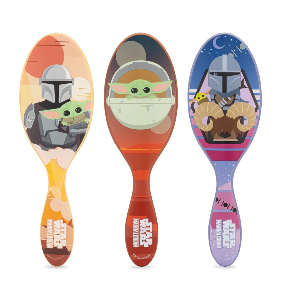 Wet Brush Mandalorian Detangler 3-Pack shown for gentle knot-free brushing on all hair types